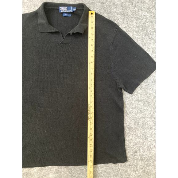 Polo Ralph Lauren Polo Mens 2XL 100% Linen Shirt Heavy Knit Short Sleeve Black - Picture 4 of 6